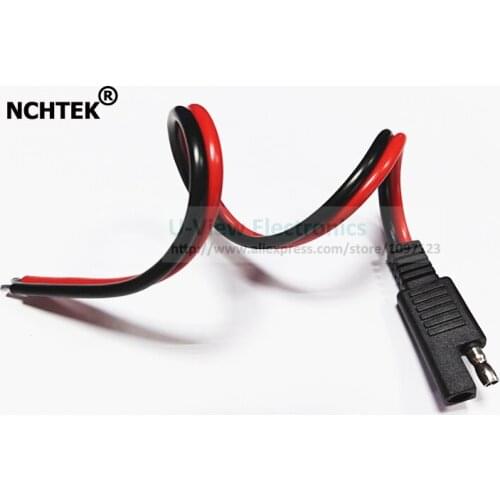 NCHTEK SAE Power Automotive Extension Cable 2 Pin with SAE Connector Cable Quick Disconnect About 30CM/Free Shipping/4PCS