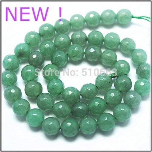 Nature beads Faceted green aventurine stone beads accessories charms mens bracelet making size 4mm 6mm 8mm 10mm 12mm