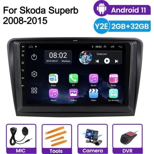 Quad core Android 11 RDS For Skoda Superb 2 B6 2008-2015 Car Audio radio player WIFI Bluetooth Head Unit No 2din 2 din dvd