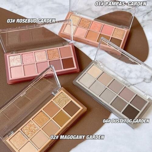 DIKALU 10 Colors Eyeshadow Palette Nude Shimmer Pearly Matte Earth Color Eyeshadow Shiny Powder Eye Shadow Disc Eye Pigments