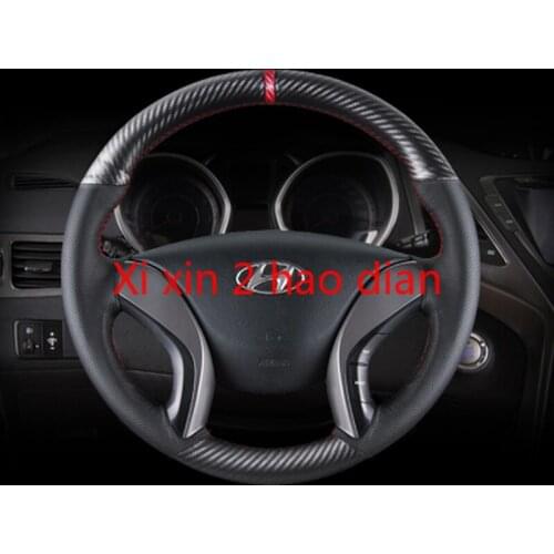 For Hyundai LAFESTA ELANTRA MISTRA TUCSON Sonata encino DIY custom leather hand-sewn car steering wheel cover