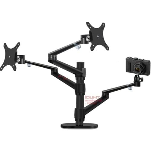 DZ-3 aluminum silver Ergonomics camera desk mount 1/4 inch 32" monitor desktop bracket computer mount full motion column bar