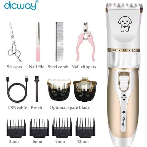 Electric Pet Hair Trimmer Shaver Rechargeable Pet Dog Cat Low-Noise Hair Clipper Grooming Shaver Cut Machine Set Pet Clipper