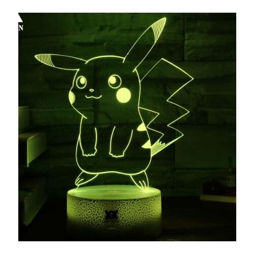 TAKARA TOMY Pokemon Anime Figures 3D Led Pikachu Night Light Pocket Monster Toys Action Figurals Model Doll Brinquedos Juguetes