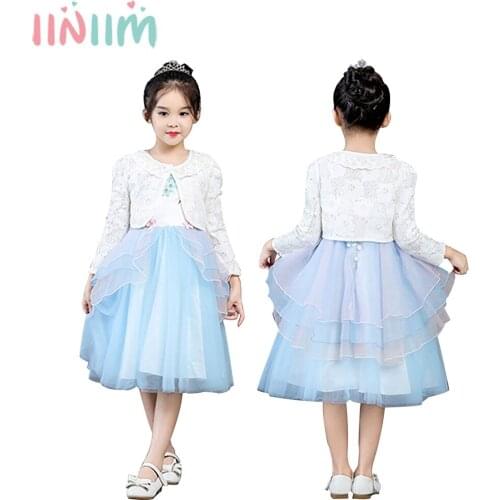 Baby Girls Short Jacket for Wedding Party New Fashion Long Sleeves Coat Girls Thin Sun Proof Clothing Lace Hollow Out Jacket