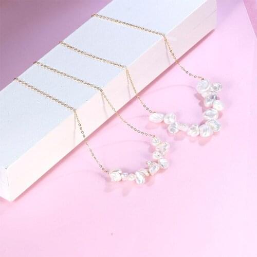 Liemjee Fashion Personality Jewelry Irregular Weaving Petals Pearls Necklace For Women Feature Namour Charm Gift All Seasons