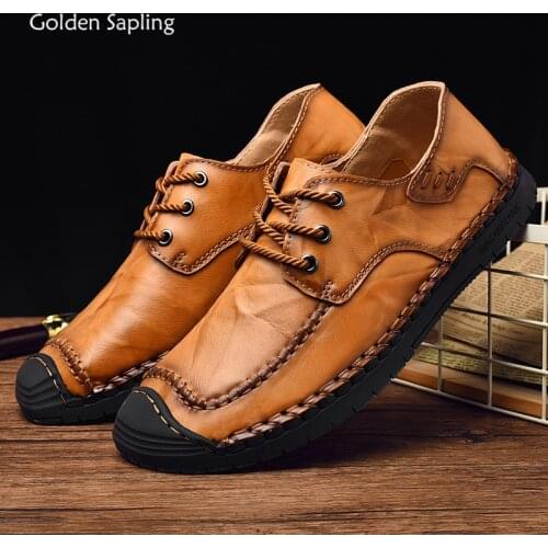 Golden Sapling Fashion Loafers Classics Mens Casual Shoes Handmade Sewing Soft Rubber Driving Loafers Retro Leisure Shoes Men