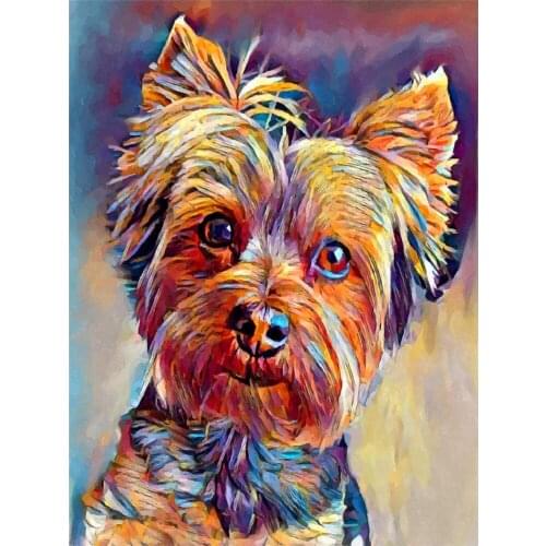 Animal Yorkshire Terrier DIY Embroidery 11CT Cross Stitch Kits Craft Needlework Set Cotton Thread Printed Canvas Home Sale
