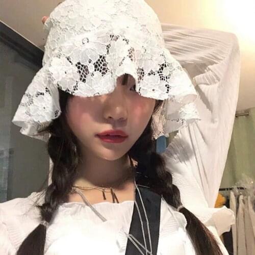 Women New Lace Hat Soft Lace Flower Wide Brim Sun Hats Lace Ladies Hat Outdoor