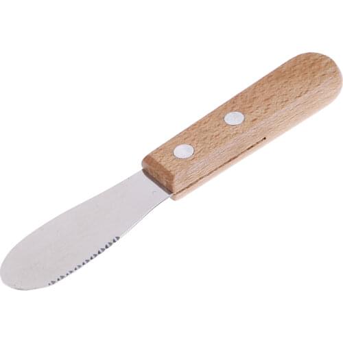 Sandwich Spreader Butter Cheese Slicer Knife Stainless Steel Spatula Kitchen Tool with Wooden Handle