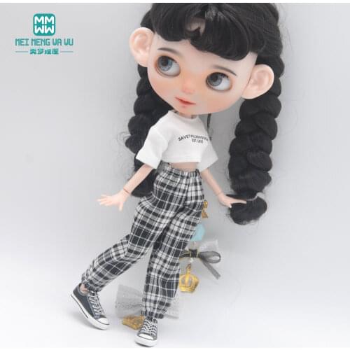 Blyth doll Clothes fashion hooded letter sweatshirt for blyth azone ob24 1/6 Dolls Accessories