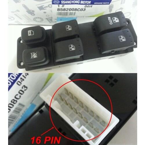 OEM 8582008C03 Front Power Window Main Switch 16PIN For Ssangyong Rexton 2009M/Y 8582008C03