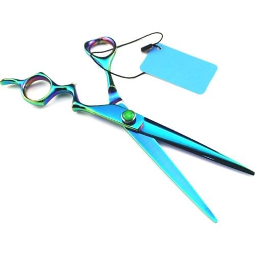 Professional 7 '' Japan 440c green pet dog grooming hair cutting scissors dog cut barber haircutting shears Hairdresser scissors