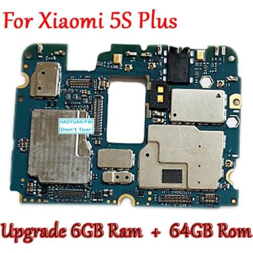 Tested Full Work Original Unlock Motherboard For Xiaomi Mi 5S Mi5S M5S Plus Logic Circuit Plate Global Firmware Upgrade 6GB Ram