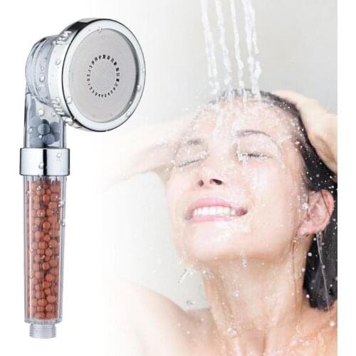 Bath Shower Adjustable Jetting Shower Head High Pressure Saving water Bathroom Anion Filter SPA Pressurized Shower Negative Ion