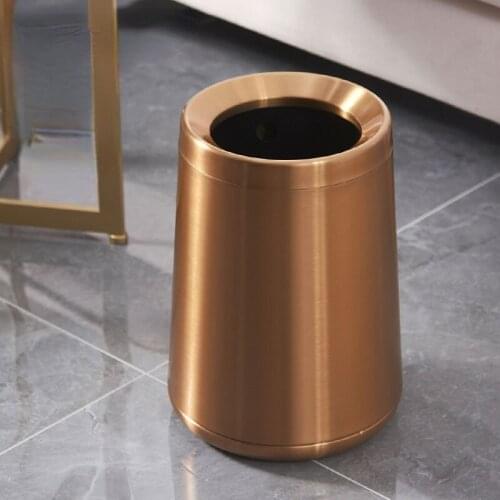 Luxury Nordic Trash Bin Stainless Steel Kitchen Standing Trash Bin Storage Rangement Cuisine Household Cleaning Tools BD50WB