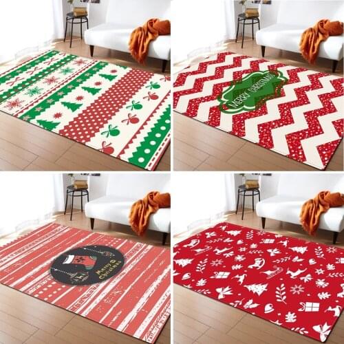 Christmas Gift Door Mat Floor Carpet for Home Living Room Red Tree Santa Claus Area Rug Soft Flannel Bedroom Bathroom alfombra