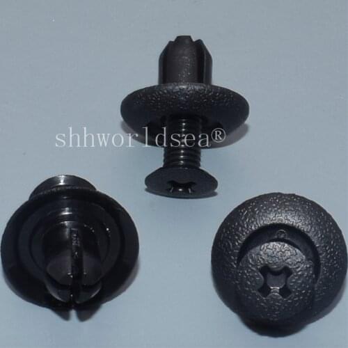 Shhworldsea 100Pcs Front & Rear Bumper Retainer Clip Replace MB253964 Fit Into 7mm Hole Pajero Mini Tredia Lancer Evo VIII IX