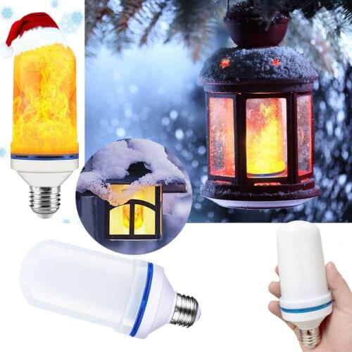 4 Modes Gravity sensor E27 LED Flame Effect Simulated Light Bulb Flicker Lamp Xmas Decor