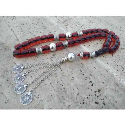 Tasbih Ottoman Faturan German Cherry Amber Sandalous Misbaha Rosary Free Shipping #41B