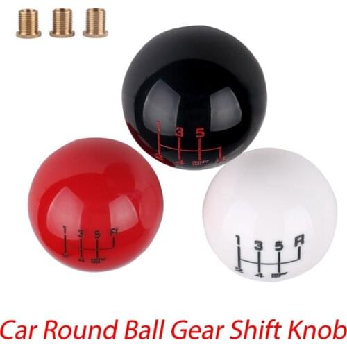 Universal 6 Speed Car Round Ball Gear Shift Knob Acrylic manual car Ball Short Throw Lever M8 M10 M12 Thread