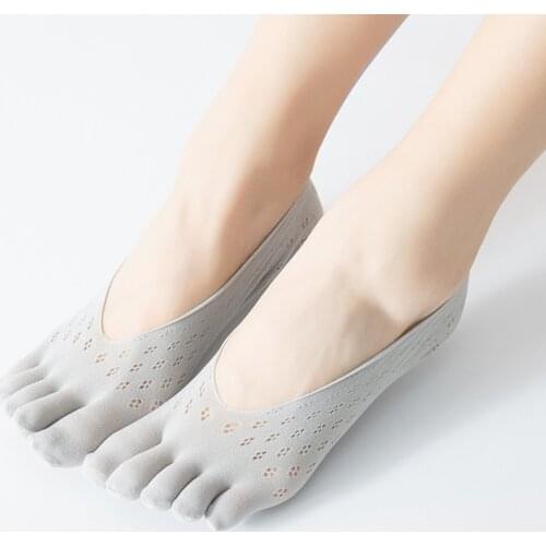 Women‘s Five Fingers Socks Summer Females Ultrathin Socks Funny Toe Pressure With Gel Breathable Stealth Lady Boat Socks