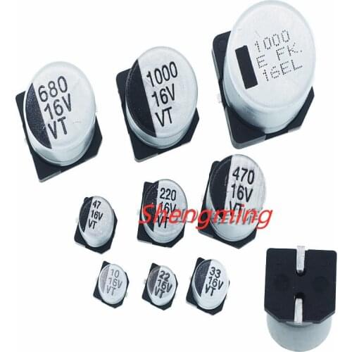 10pcs~50pcs 16V 10UF 22UF 33UF 47UF 100UF 220UF 330UF 470UF 680UF 1000UF SMD Aluminum Electrolytic Capacitor