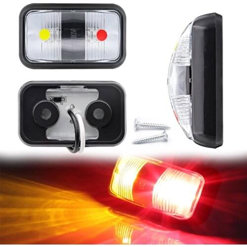 2Pcs Truck LED Side Marker Light Rear Tail Brake Parking Lamp Trailer Turn Signal Warning Light Car Exterior Lamp Accessories