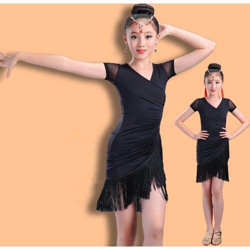 2018 Latin Girls Dance Dress For Girls Dancewear Samba Ballroom Dancing Ballet Performance Dresses Kids Costume Vestido Waltz