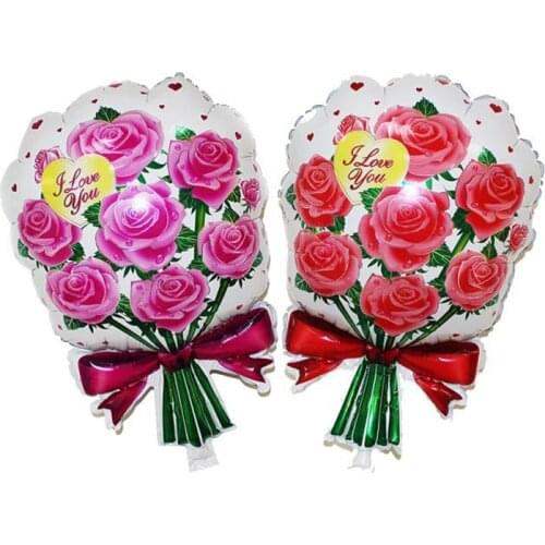 46*62cm Rose Balloons Wedding Marriage Birthday Party Decoration Foil Balloons Red&Pink Rose Flower Mother Gift Globoes ZA5985