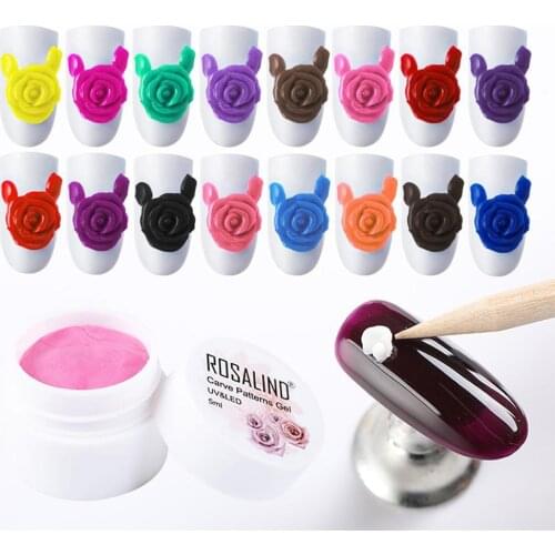 5g/box 3D Stereo Carved Nail Art Plaster Glue DIY Nail Gel Polish Drawing Nails Art Gel UV/LED Lamp Manicure Nail Art Tools