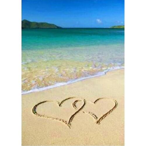 5D DIY Diamond Painting Square/Round Diamond Landscape Painting Beach Love Beauty Picture Cross Stitch Decoration Artwork WG3055