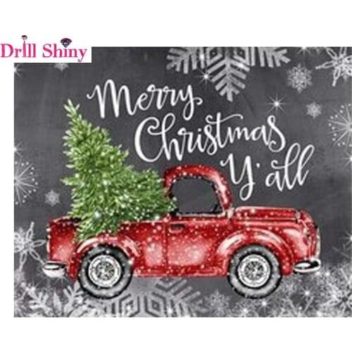 Diamonds Embroidery Christmas car Full Square Diamond Painting Cross Stitch Kits 5D DIY Diamond Mosaic Home Decoration