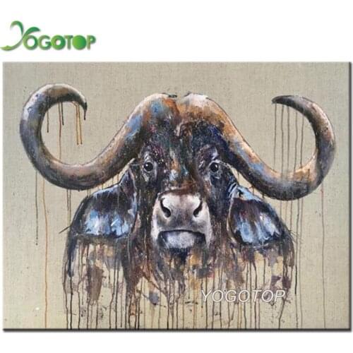 Buffalo pattern DIY diamond embroidery full square round diamond painting cross stitch kit 5D mosaic wall stickers decor YY2163