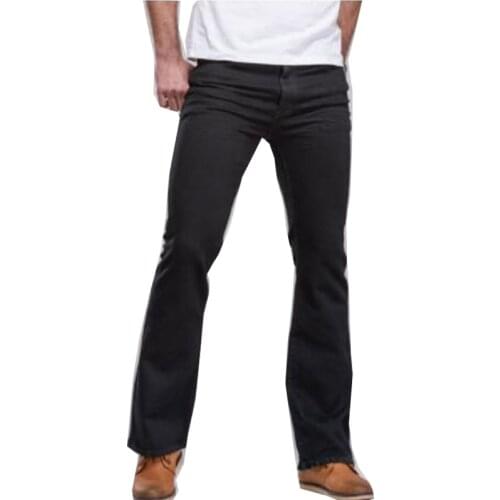 Botas de mezclilla para hombre, pantalones vaqueros a medida, micro cuerno, ajuste Delgado, Azul, Negro, diseño clásico, ropa in