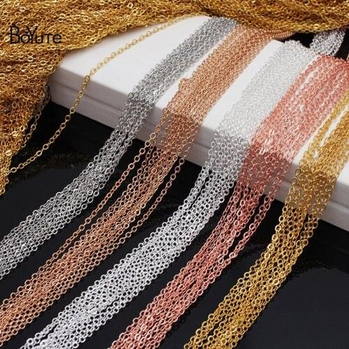 BoYuTe (90-95 Meters/Lot) 2MM Width O Shape Chains Factory Supply Handmade Diy Brass Chain Jewelry Materials 5 Colors Plated