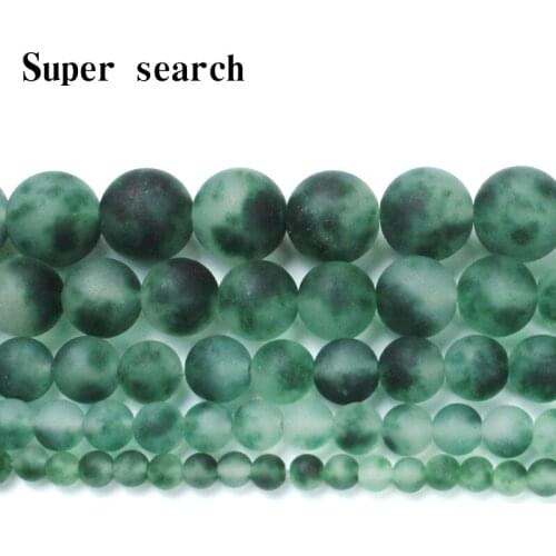 4-12mm Natural Stone Beads Loose Round Frosted Green Agates Stone Beads For Jewelry Making DIY Charm Bracelet Necklace Handmade
