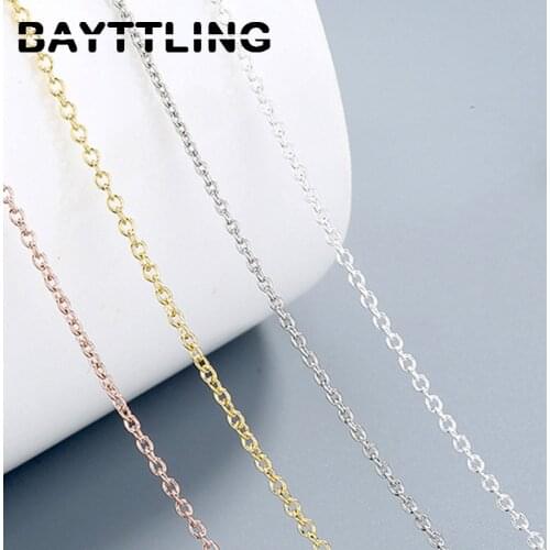 BAYTTLING 1.2MM 925 Sterling Silver O Chain Necklace For Women Fashion Wedding Jewelry Gift Wholesale