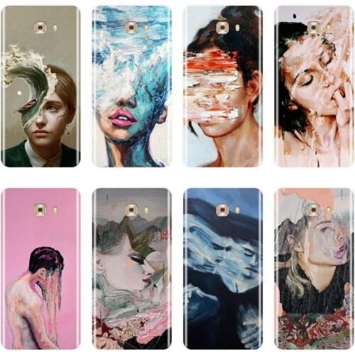 Art Girl Abstract Aesthetic Case For Samsung Galaxy C5 C7 C9 Pro Soft Silicone Back Cover For Samsung Galaxy C5 C7 C8 Phone Case