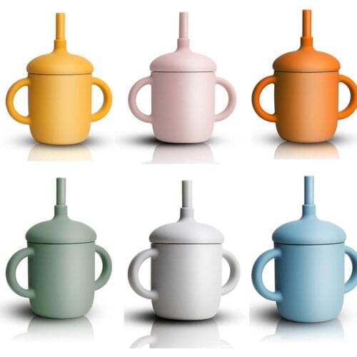 Baby Silicone Cup Snacks Bottle Drinkware Feeding Solid Tableware Toddlers Dishes For Baby Bowl Waterproof Sippy Cup