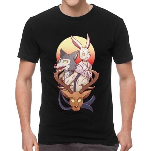 Japanese Anime Beastars T Shirt Men Short Sleeve Cotton T-shirt Animal Wolf Furry Manga Haru Louis Tee Novelty Tshirts Gift