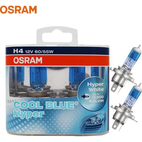 OSRAM H4 9003 HB2 Halogen Headlight Car Light 5300K Original Genuine 12V 62193CBH Cool Blue Hyper White 55/60W (Pair)