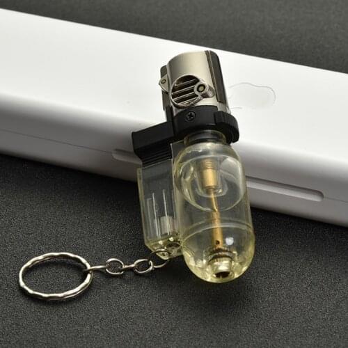 Hot Jet Torch Lighter Turbo Cigar Pipe Keychain Lighter Nozzles Windproof Outdoor Butane Gas Gasoline Lighter 1300 C Key Ring