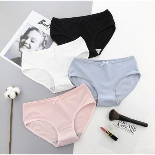 3Pcs Cotton Women Panties Girl Briefs Sexy Lingeries Cotton Shorts Underpants Solid Panty Intimates M-2XL Cotton Underwear Women