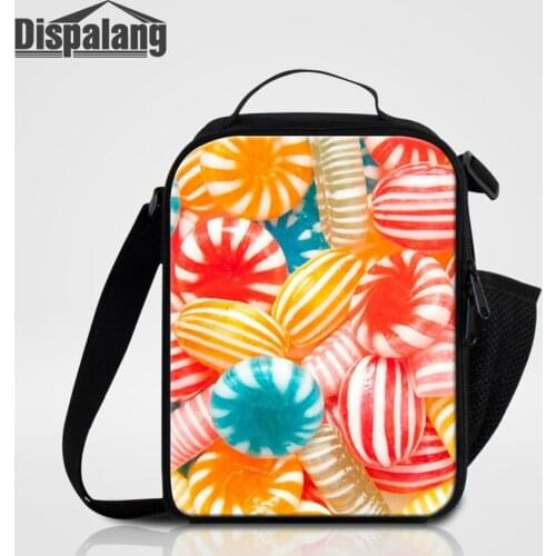 Candy Printing Lunch Box Cooler Lunch Bag for Children Portable Lunch Containers for Office Women Portable Insulated Food Bags