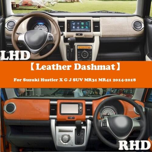 Leather Dashmat Accessories Car-Styling Dashboard Covers Pad Sunshade For Suzuki Hustler X G J SUV MR31 MR41 2014-2018 Suede