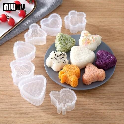 Kitchen Accessories Japanese Style Rice Ball Sushi Mold Set Sushi Sool Baby Childrens Bento Diy Seaweed Triangle Rice Ball Mold
