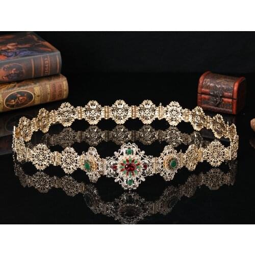 New Moroccan metal belt Royal Wedding Jewelry Gold caftan jewelry Algerian wedding belt Algerian fashion jewelry