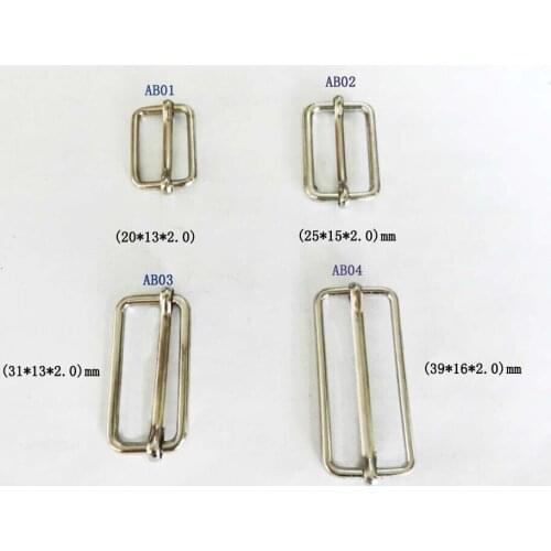 50pcs/lot 4 multiple sizes metal ajustable ring buckle for bags iron buckle in nickle color free shipping 2016120801