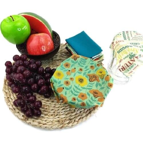 Reusable Beeswax Food Wraps Washable Food Storage Bags Organic Beeswax Cloth Wrap Silicone Food Wrap Replacement for Sandwich